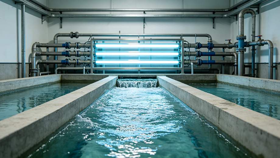 Industrial advanced water treatment UV disinfection system, ultraviolet water sterilization equipment in water plant