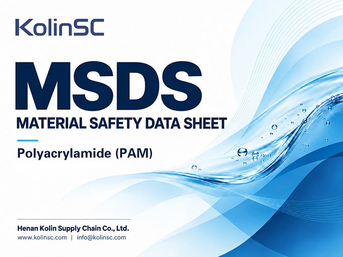 Polyacrylamide (PAM) MSDS Material Safety Data Sheet cover, KolinSC