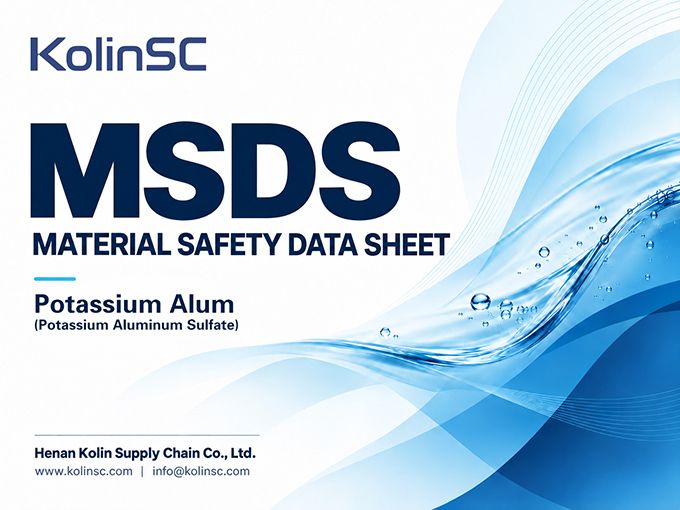 Potassium Alum (Potassium Aluminum Sulfate) MSDS Material Safety Data Sheet cover, KolinSC