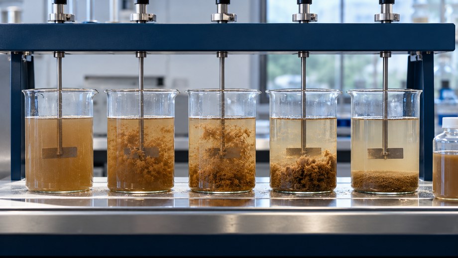 Jar tester jar trial for stormwater runoff coagulation with PAC polyaluminum chloride